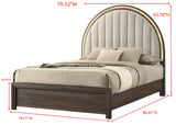Noreen Brown Gray Upholstered LED Panel King Bed view 5