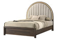 Noreen Brown Gray Upholstered LED Panel King Bed from Ella Furniture