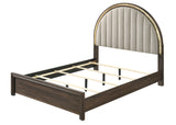 Noreen Brown Gray Upholstered LED Panel Queen Bed view 3
