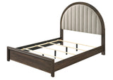 Noreen Brown Gray Upholstered LED Panel Queen Bed view 4