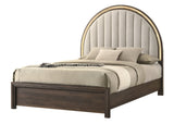 Noreen Brown Gray Upholstered LED Panel Queen Bed from Ella Furniture