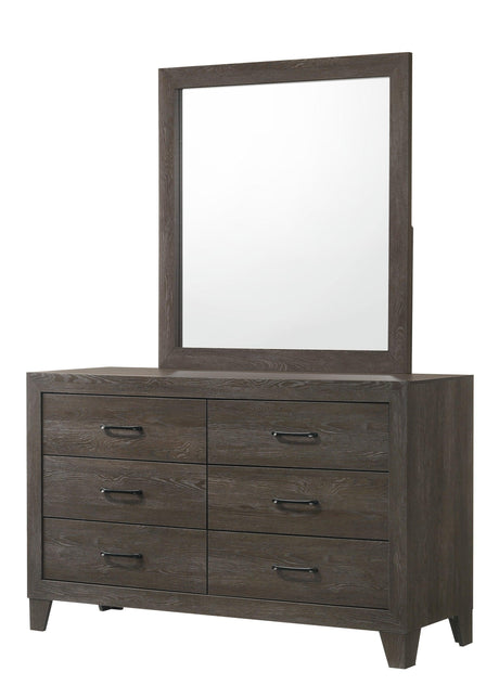 Hopkins Chest Brown, Sleek And Modern Wood, Metal 5 Drawers - Ella Furniture