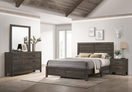 Hopkins Chest Brown, Sleek And Modern Wood, Metal 5 Drawers - Ella Furniture