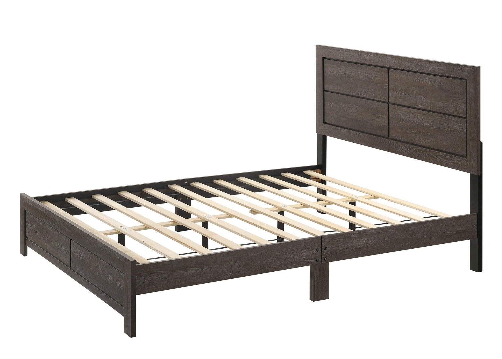 Hopkins Brown Classic Modern Wood Full Platform Bed - Ella Furniture