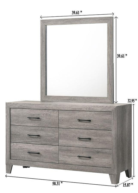 Hopkins Chest Drift Wood, Sleek And Modern Wood, Metal 5 Drawers - Ella Furniture