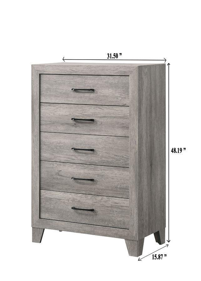 Hopkins Dresser Drift Wood, Sleek Modern Wood, 6 Spacious Drawers - Ella Furniture