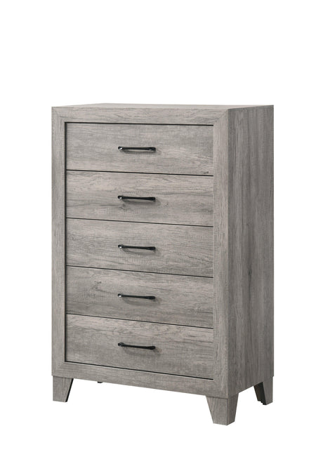 Hopkins Night Stand Drift Wood, Sleek And Modern Wood, Metal 2 Drawers - Ella Furniture