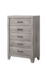 Hopkins Chest Drift Wood, Sleek And Modern Wood, Metal 5 Drawers - Ella Furniture