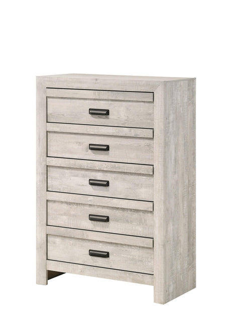 Valor Beige Finish Modern Wood And MDF And Plywood Storage Queen Panel Bed - Ella Furniture