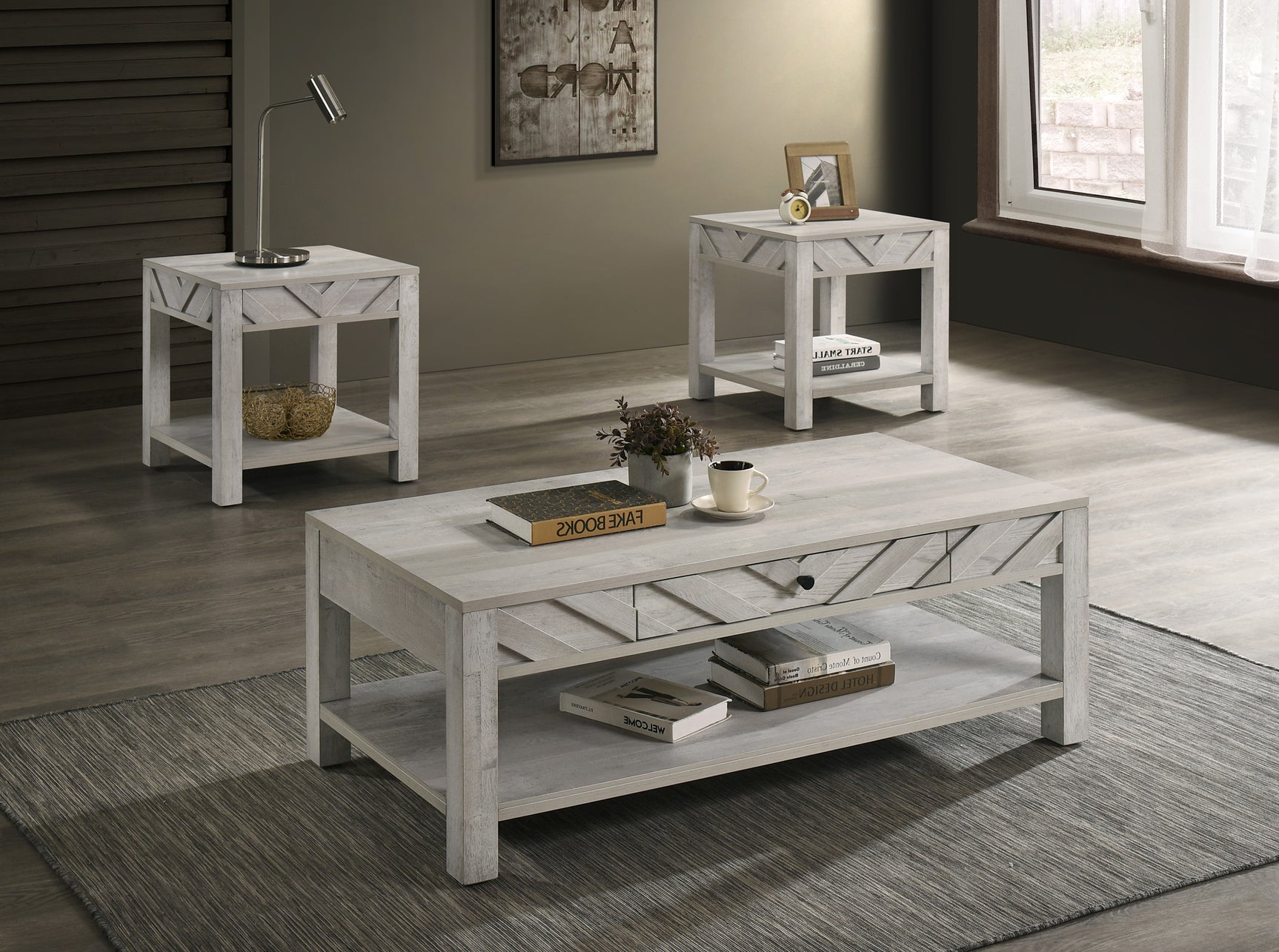 Valor Light Gray Coffee Table Set