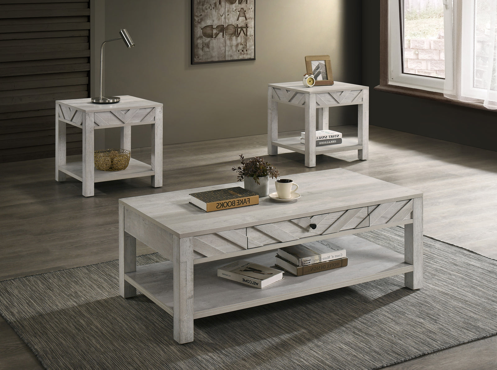 Valor Light Gray Coffee Table Set