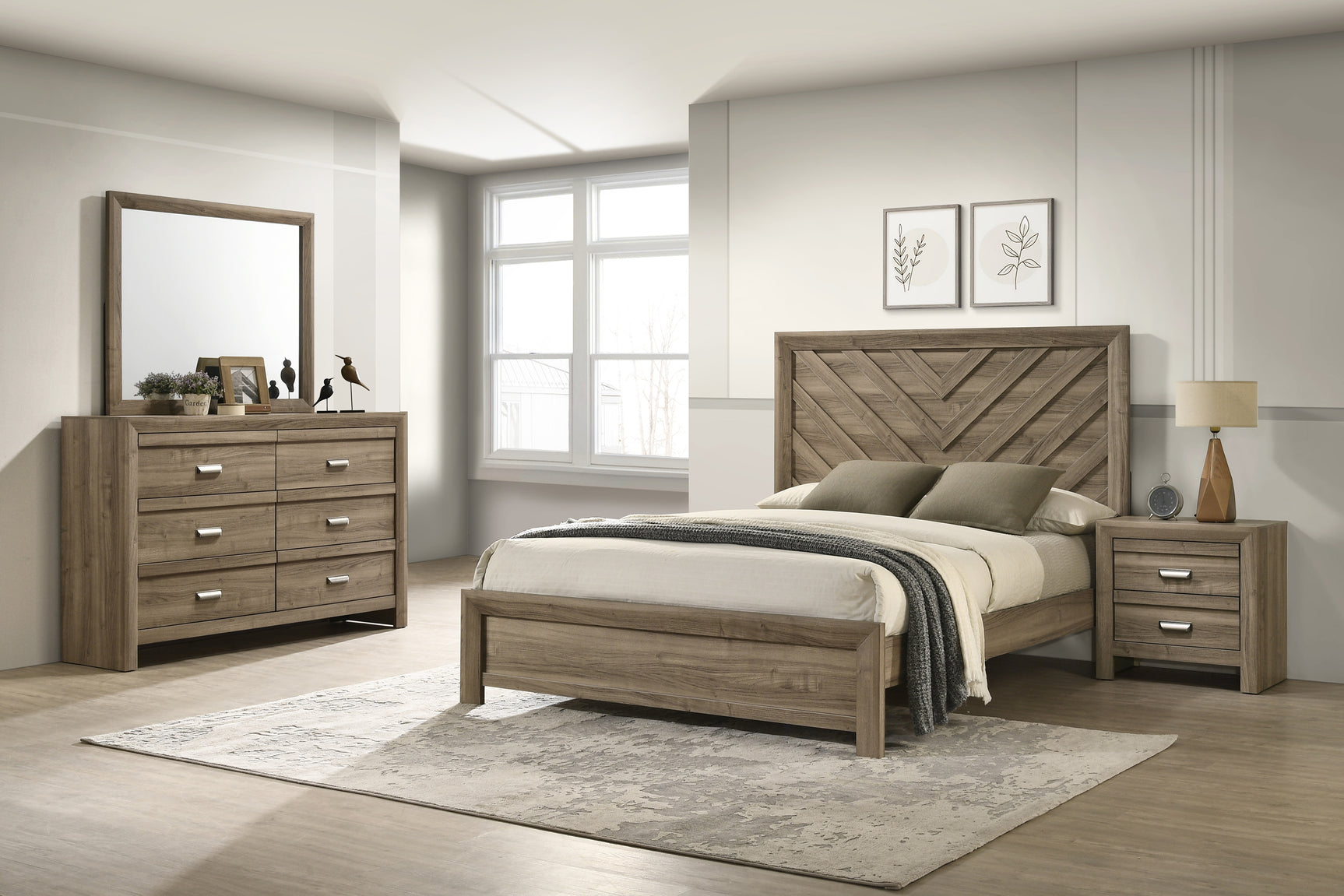 Valor Light Brown Panel Full Bed