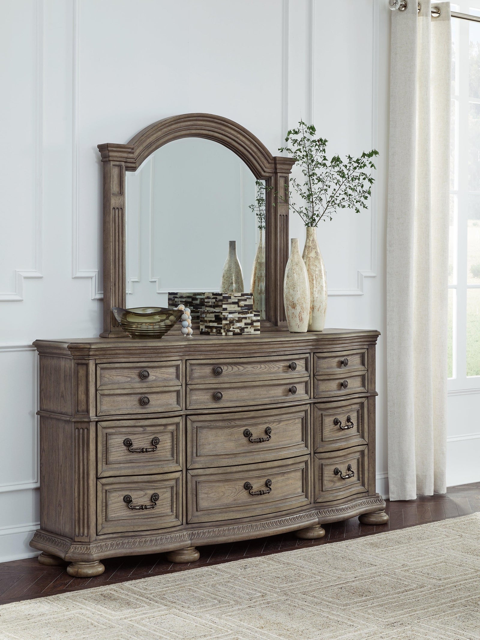 Ardenfield Light Brown Dresser and Mirror