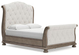Ardenfield Light Brown Queen Upholstered Sleigh Bed