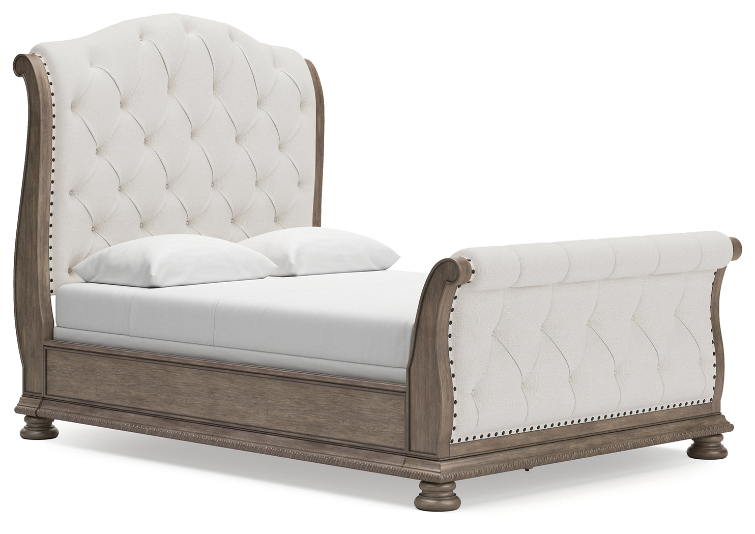 Ardenfield Light Brown Queen Upholstered Sleigh Bed