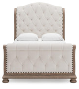Ardenfield Light Brown Upholstered Sleigh Bedroom Set view 3