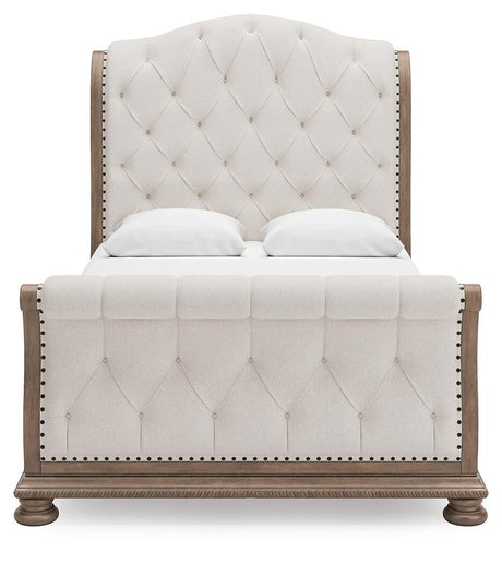 Ardenfield Light Brown Upholstered Sleigh Bedroom Set view 3