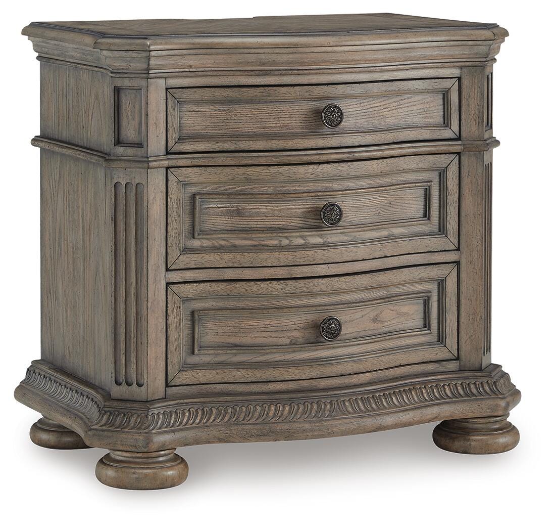 Ardenfield Light Brown Upholstered Sleigh Bedroom Set angled view