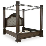 Maylee Dark Brown Canopy Bedroom Set angled view