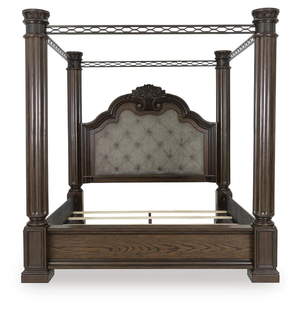 Maylee Dark Brown Canopy Bedroom Set view 2