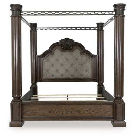 Maylee Dark Brown Canopy Bedroom Set view 2