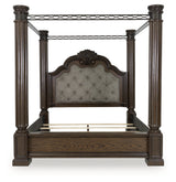 Maylee Dark Brown King Canopy Bed