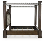 Maylee Dark Brown King Canopy Bed