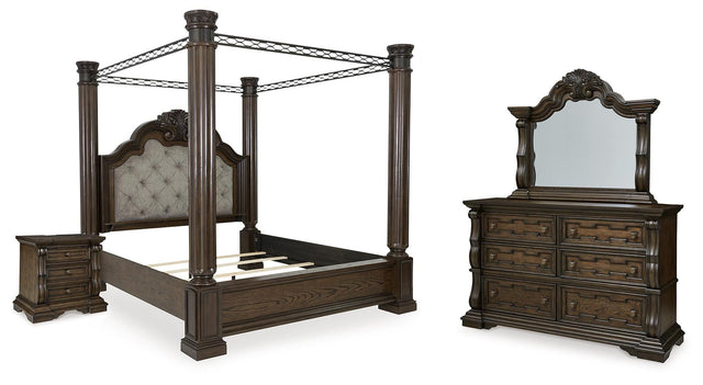 Maylee Dark Brown Canopy Bedroom Set from Ella Furniture