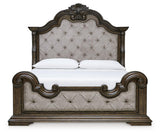 Maylee Dark Brown Upholstered Bedroom Set view 3