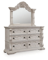 Bruchandi Antique White Dresser and Mirror