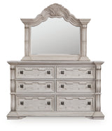 Bruchandi Antique White Dresser and Mirror