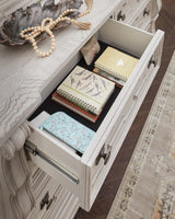 Bruchandi Antique White Dresser and Mirror
