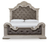 Bruchandi Antique White Upholstered Panel Bedroom Set view 7