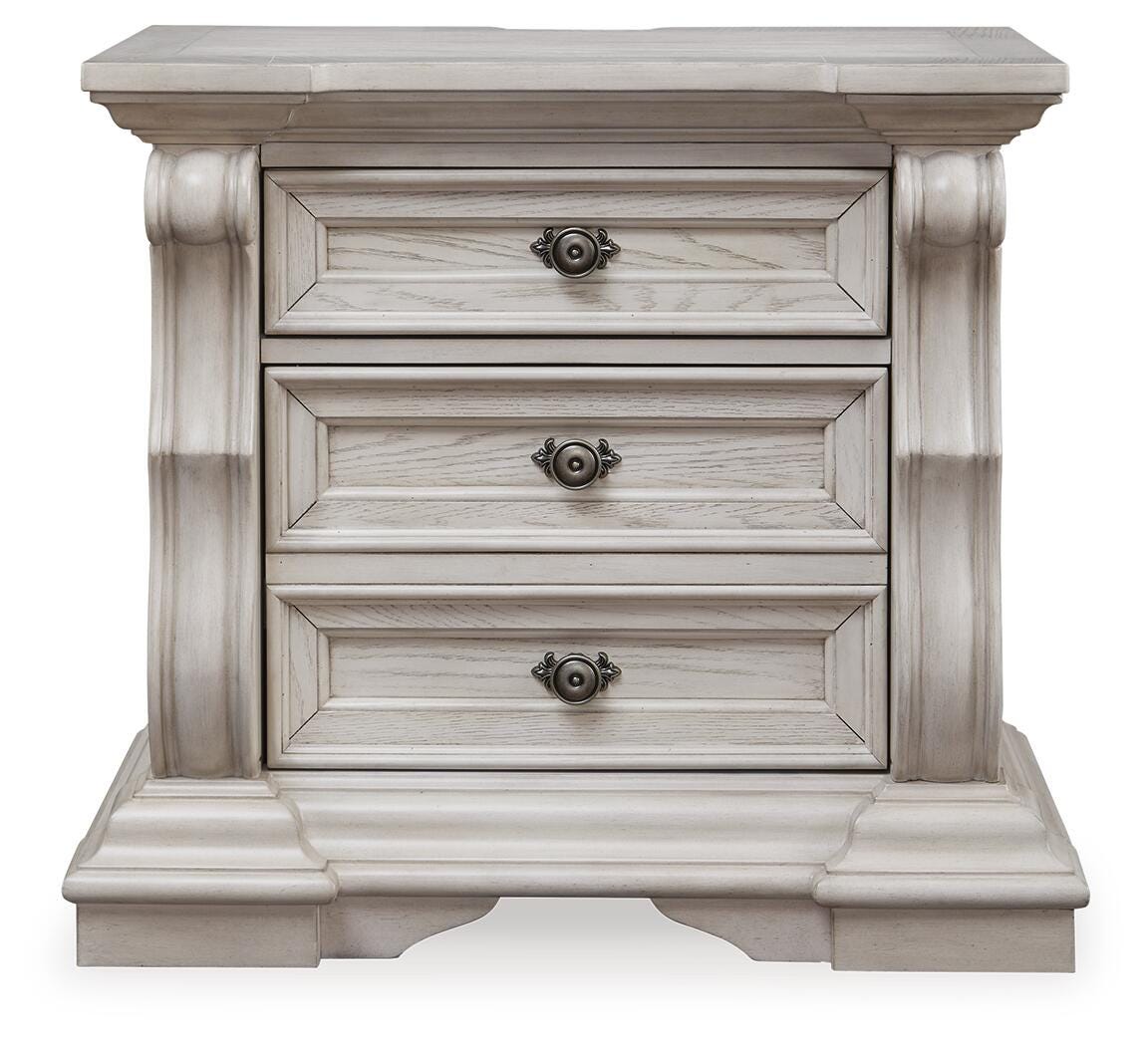 Bruchandi Antique White Upholstered Panel Bedroom Set view 11