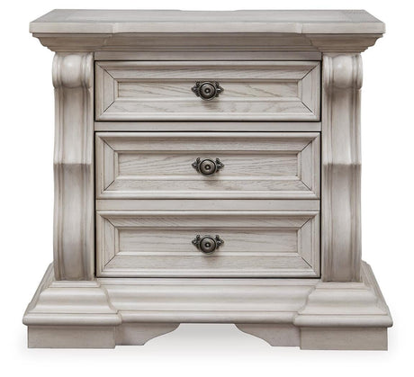 Bruchandi Antique White Upholstered Panel Bedroom Set view 11