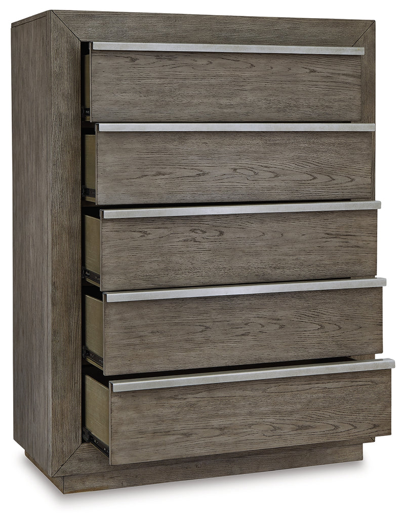 Anibecca Weathered Gray Bookcase Bedroom Set