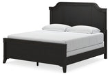 Welltern Black Queen Panel Bed