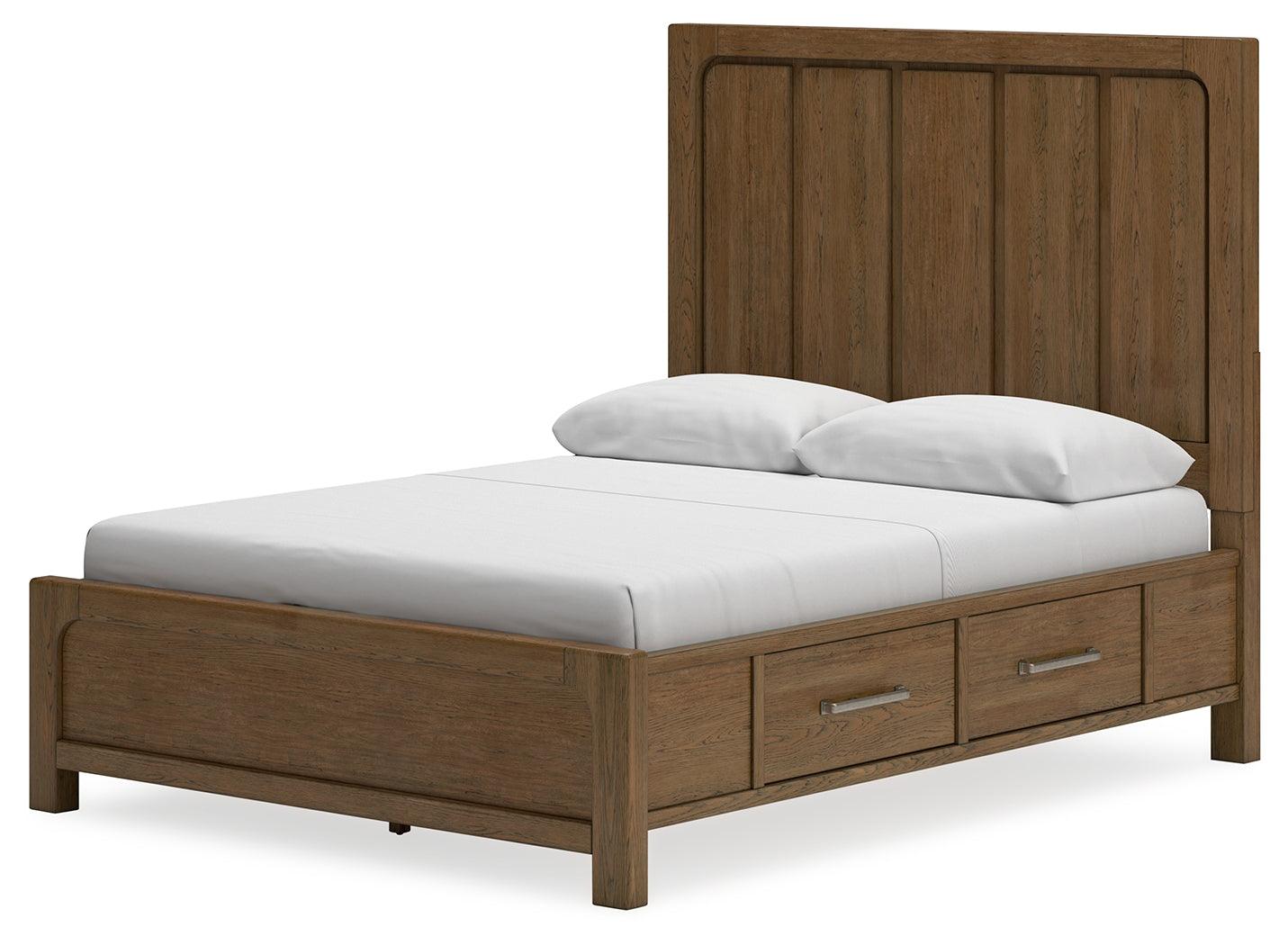 Cabalynn Light Brown Queen Panel Bed With Storage