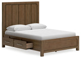 Cabalynn Light Brown Queen Panel Bed With Storage