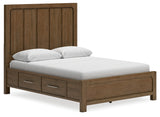 Cabalynn Light Brown Queen Panel Bed With Storage