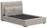 Cabalynn Light Brown Upholstered Bedroom Set angled view