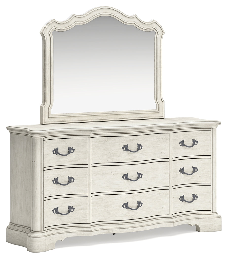 Arlendyne Antique White Dresser And Mirror