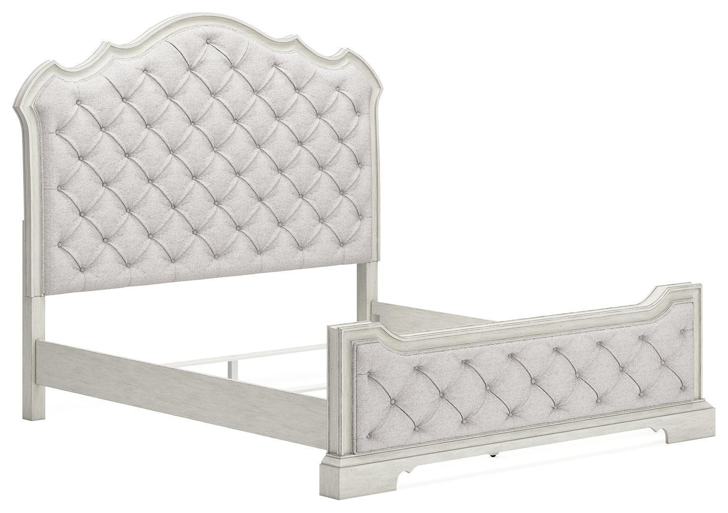 Arlendyne Antique White King Upholstered Bed
