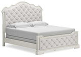 Arlendyne Antique White King Upholstered Bed