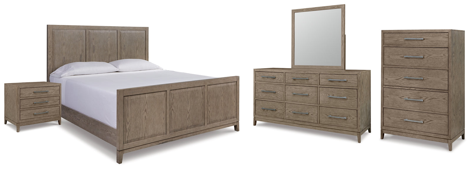Chrestner Gray Panel Bedroom Set - Ella Furniture