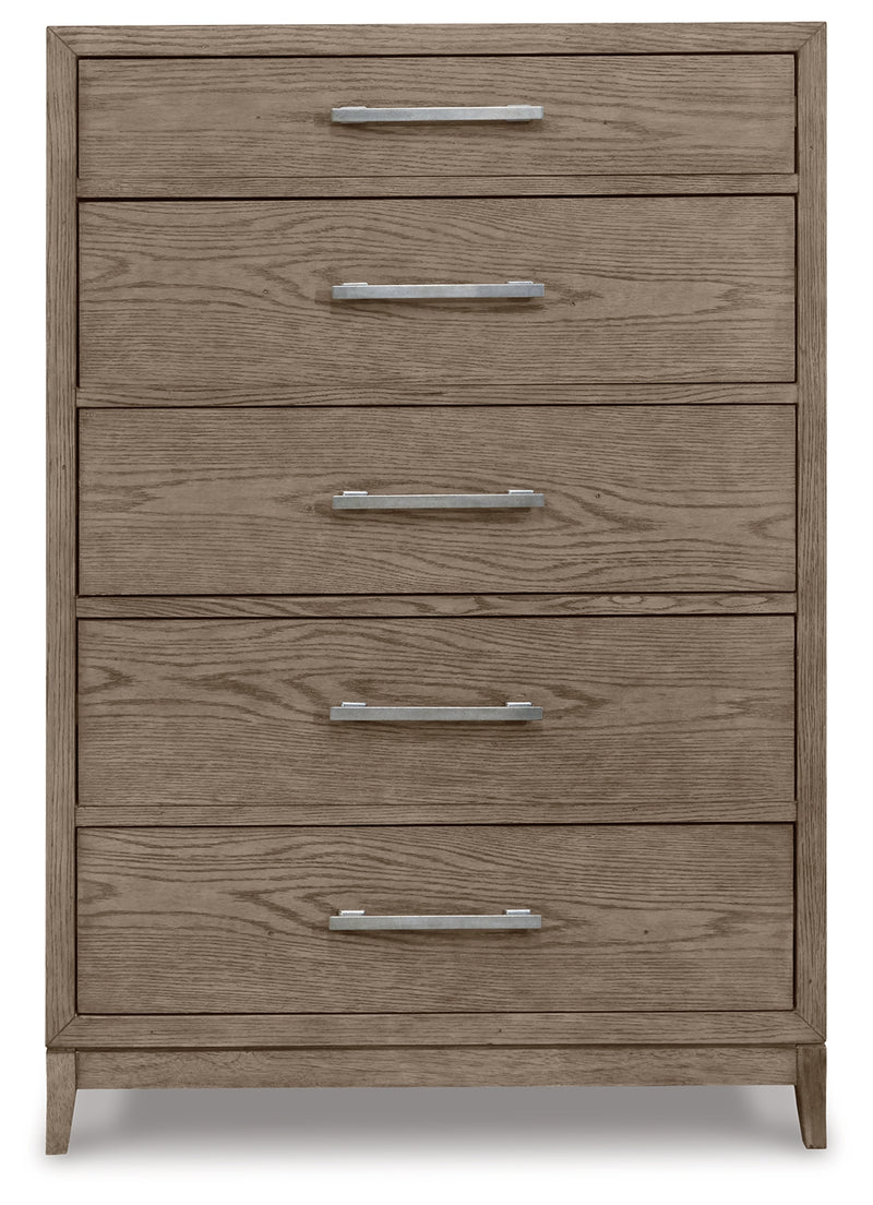 Chrestner Gray Upholstered Panel Bedroom Set