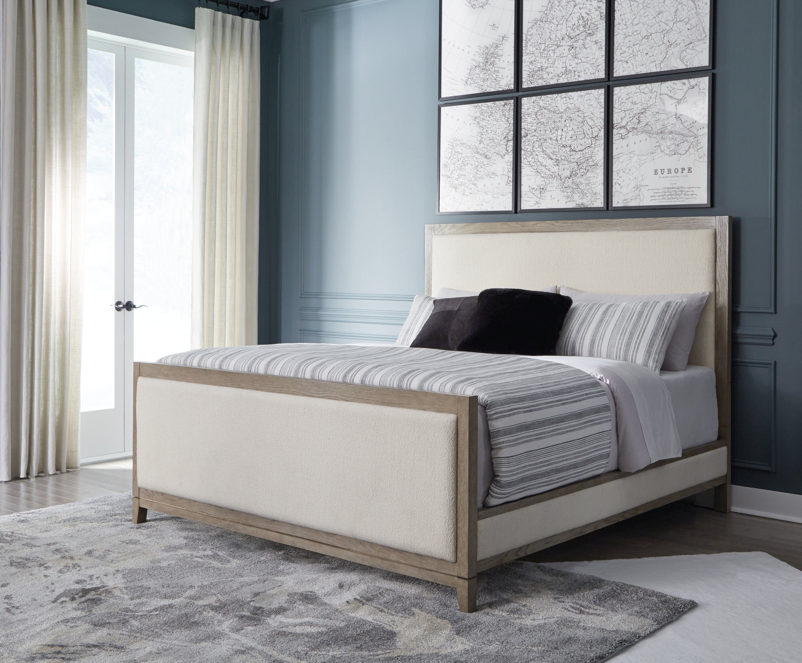 Chrestner Gray Upholstered Panel Bedroom Set