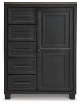 Foyland Black/brown Panel Storage Bedroom Set