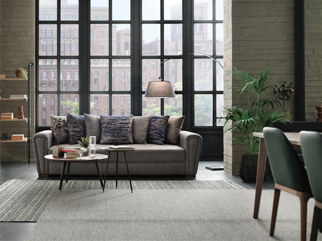 Brera Brown/blue 3-Seater Sofa Bed With Storage - Ella Furniture