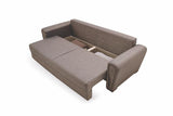 Brera Brown/blue 3-Seater Sofa Bed With Storage - Ella Furniture